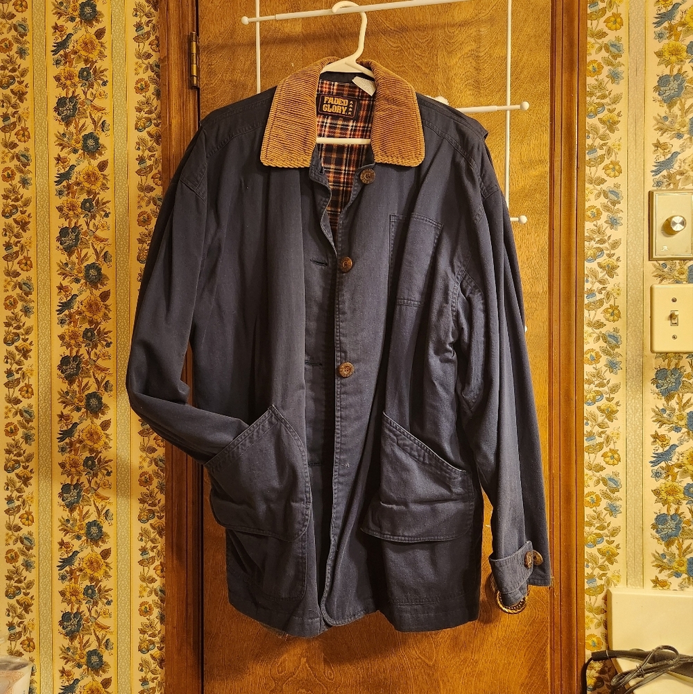 Ladies Blue Corduroy Collar Jacket